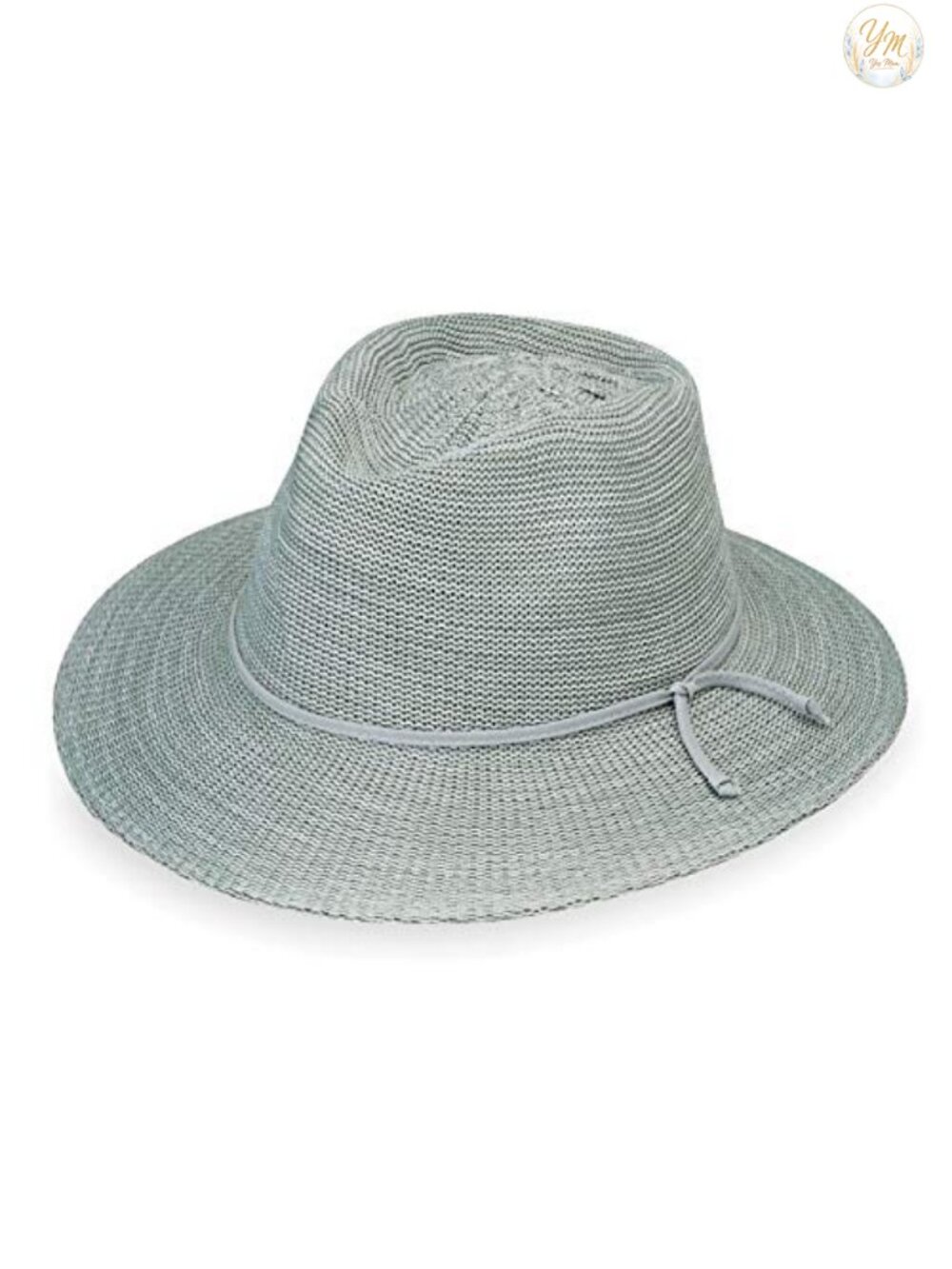 UPF 50 Poly-Straw Fedora Sun Hat with Drawstring, Packable Wide Brim
